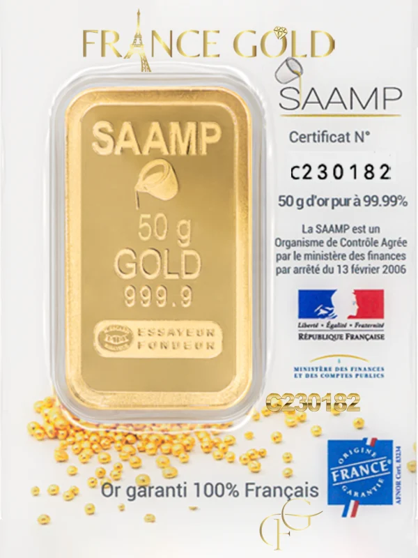 50g SAAMP France gold with logo