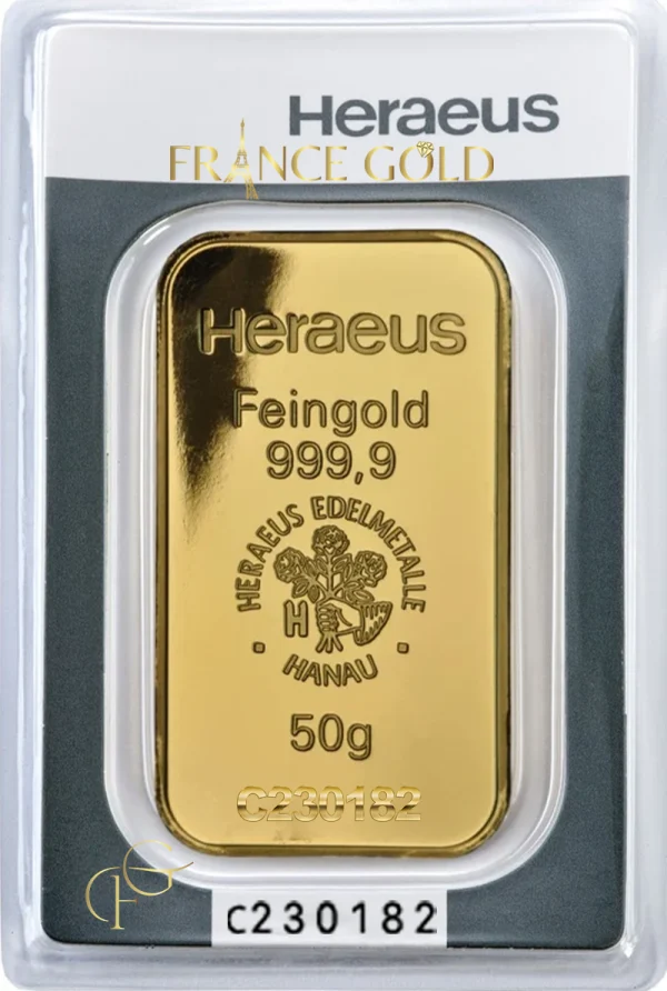 50g front heraeus francegold