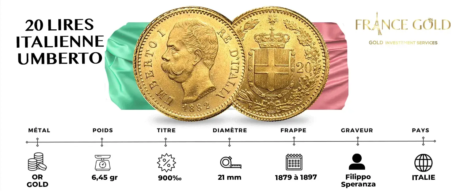 ACHAT VENTE 20 Lire Or Italienne Umberto I