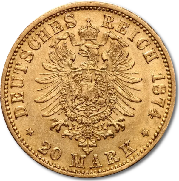 PRIX VENTE 20 Mark Or Wilhelm I FRANCE GOLD