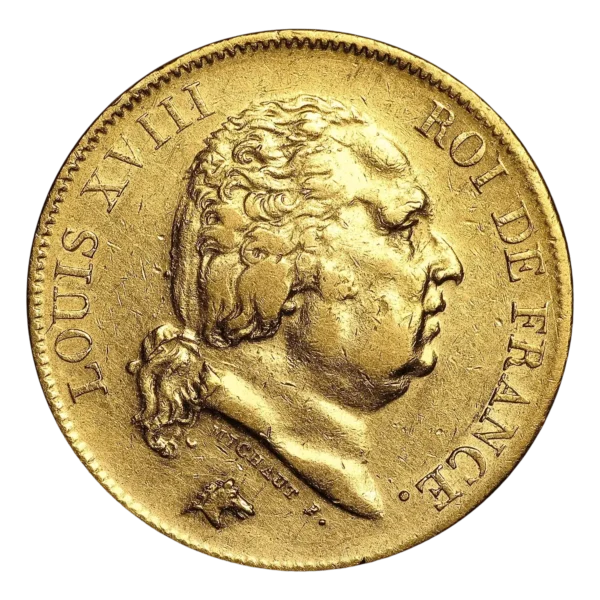 ACHAT 40 francs Louis XVIII FRANCE GOLD